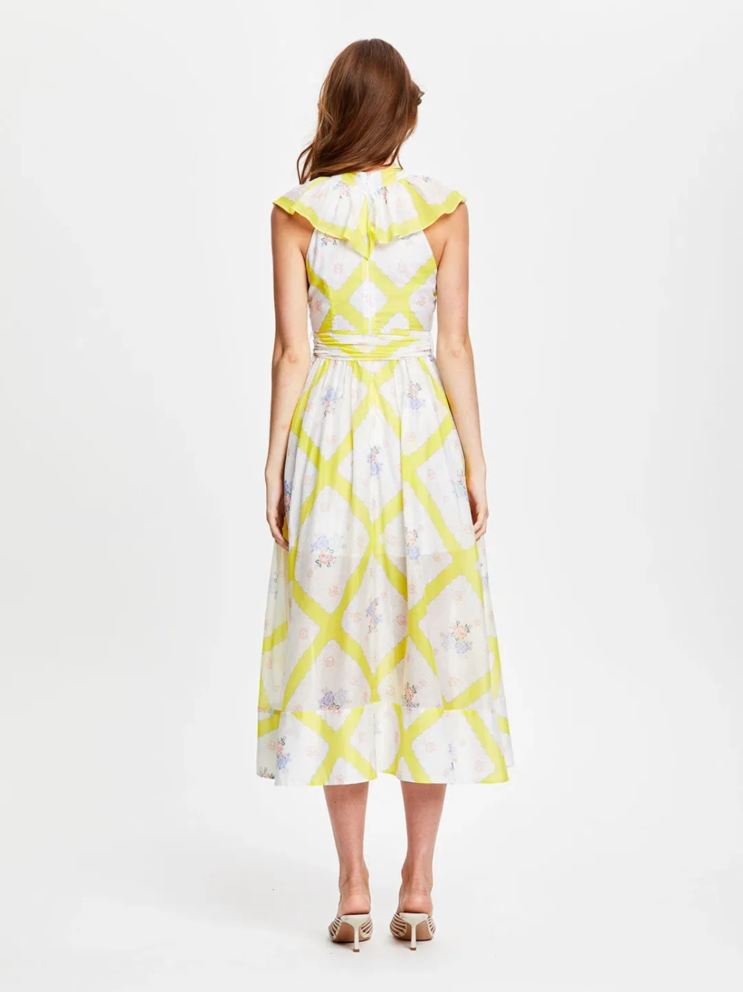 Alice McCall LA Girl Midi Dress Citrus Size 6 for rent on The Volte - main image