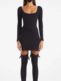 Dion Lee Rib Corset Mini Dress Black Size 10 for rent on The Volte - image 4