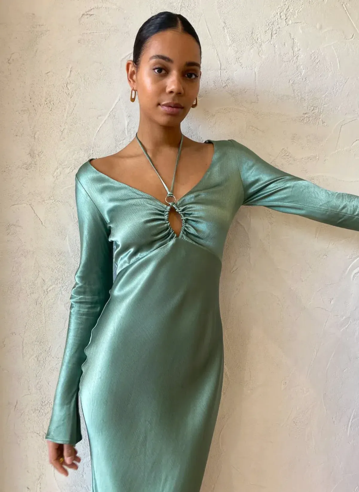 Bec & Bridge Malyka Long Sleeve Maxi Dress | Moss Green | Size 10 - Image 8