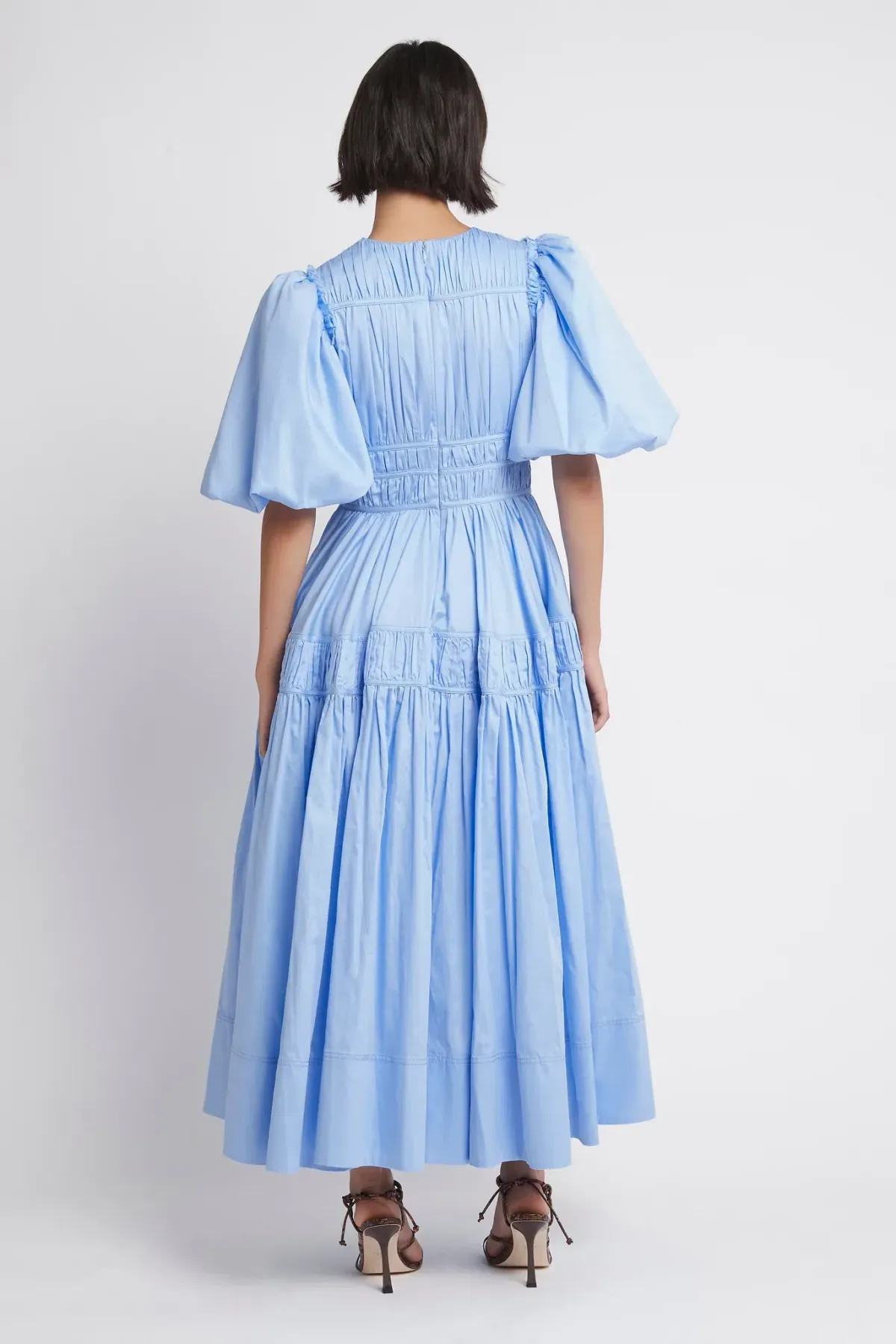 Aje Fallingwater Gathered Midi Dress Light Blue Size 8 - Image 2