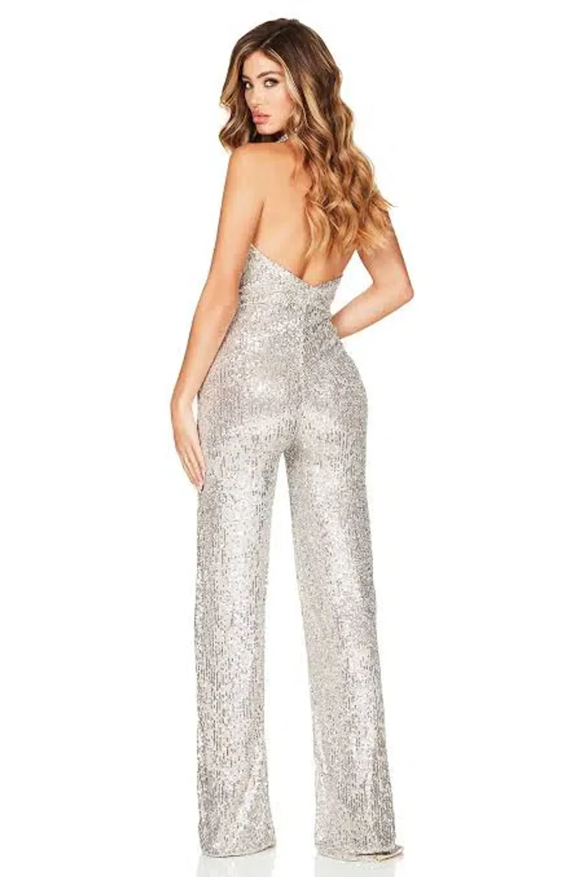 Nookie Fantasy Sequin Jumpsuit Silver Size 6 - Image 2