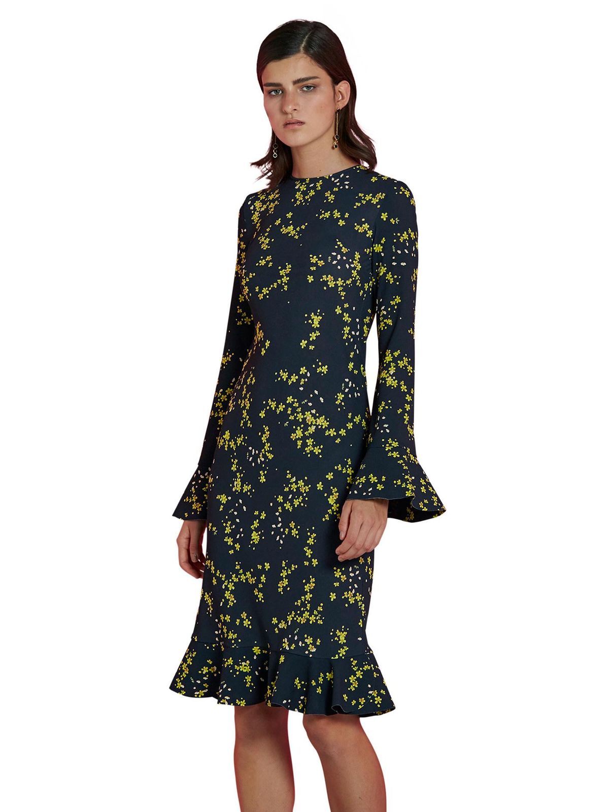 By Johnny Black Daisy Frill Sleeve Slip Dress Size 10 for rent on The Volte - main image