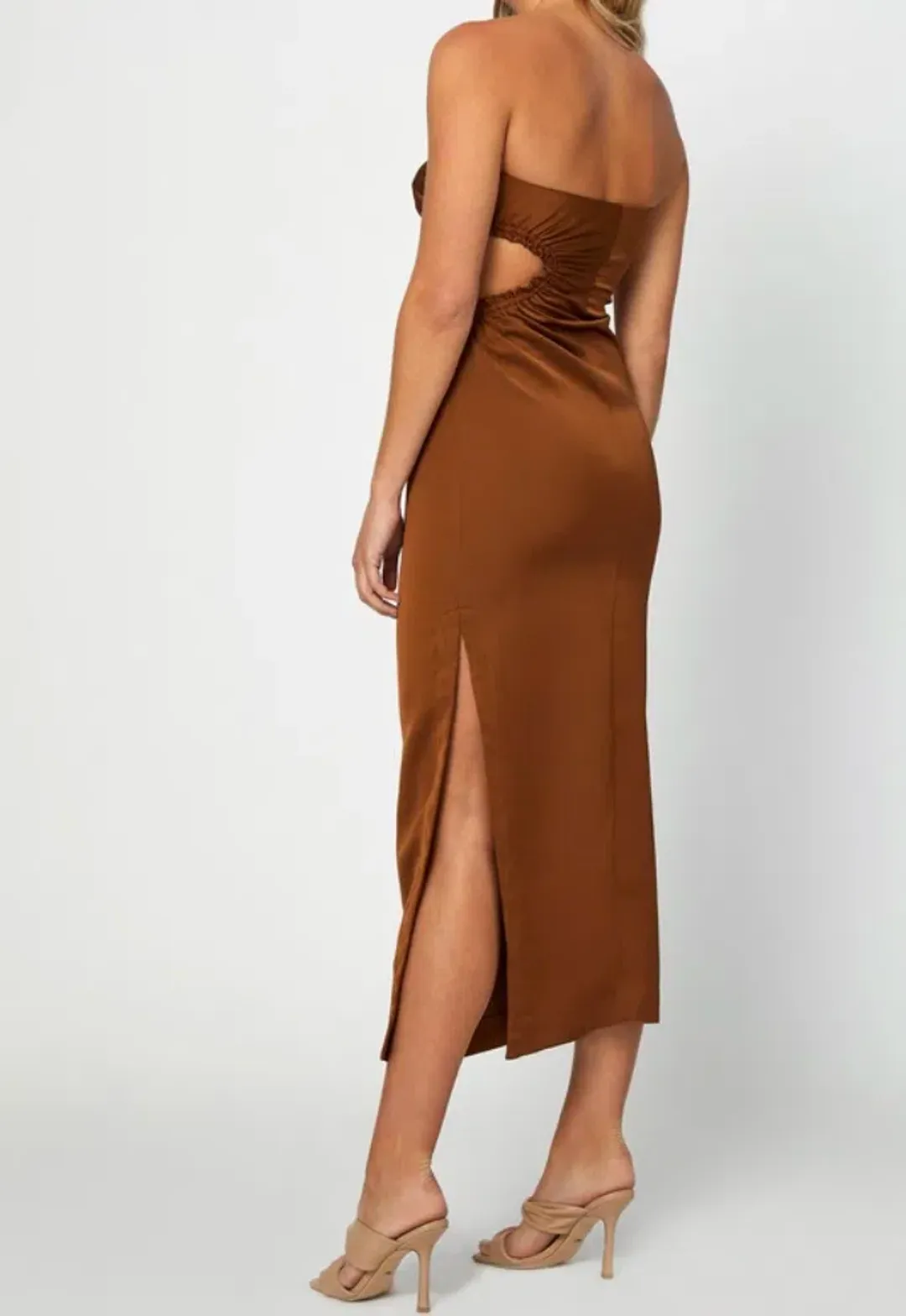 By Johnny Selena Strapless Dress Coffee Size 6 for rent on The Volte - main image