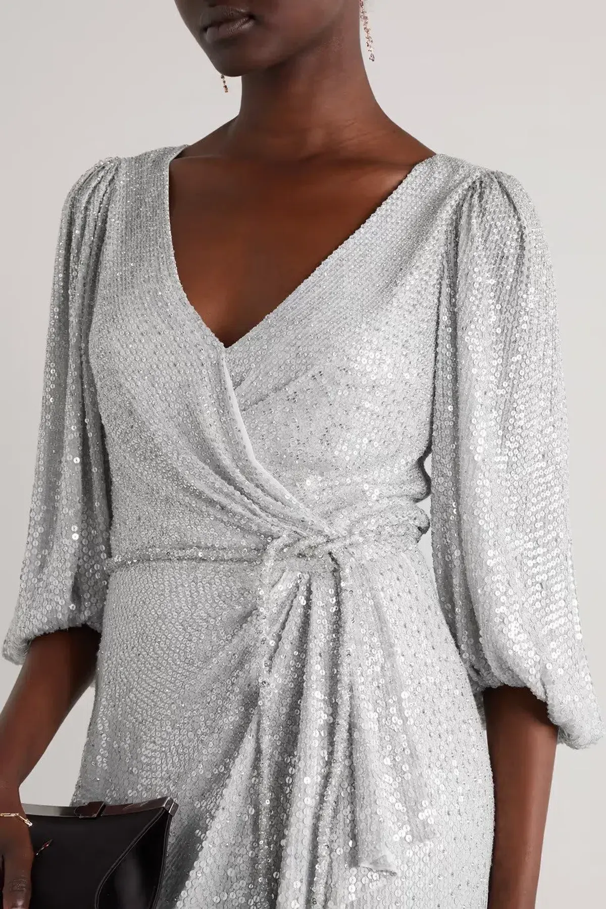 Jenny Packham James Bond Crystal Embellished Crepe De Chine Gown Sequin Size UK6/US2 - Image 2