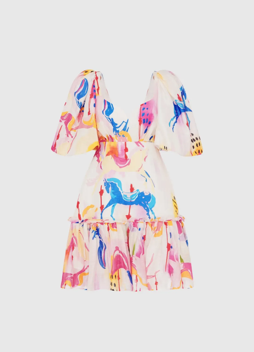 Leo Lin The Carousel Mini Dress Print Size 8 for rent on The Volte - main image