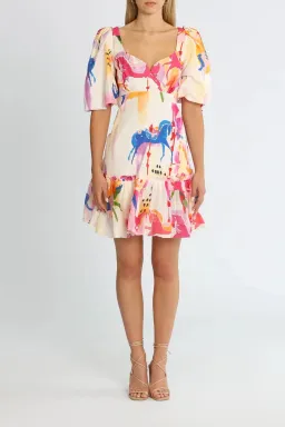 Leo Lin The Carousel Mini Dress Print Size 8 for rent on The Volte - image 1