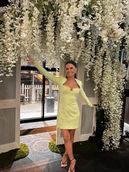 MISHA Paulita Crepe Mini Dress Green Size 6/XS for rent on The Volte - image 3