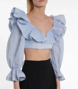 Zimmermann The Lovestruck Cropped Bodice Periwinkle Size 3 for rent on The Volte - image 1