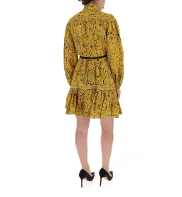 Zimmermann Lulu Belted Ruffled Print Cotton Mini Dress Yellow Size 2/ Au 12 for rent on The Volte - image 3