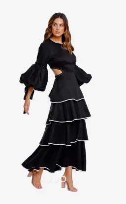 Aje Gracious Cut Out Dress Black Size 14 for rent on The Volte - image 1