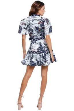 Leo Lin La Casa Linen Mini Dress Print Size 8 for rent on The Volte - image 3