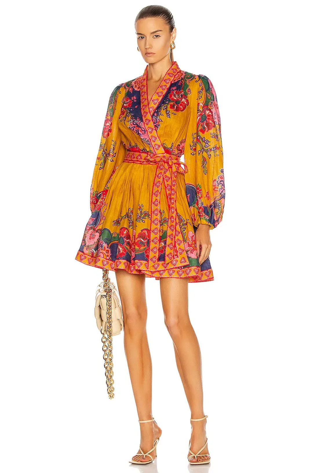 Zimmermann Lovestruck Paisley Linen Wrap Dress Print Size 3 for rent on The Volte - main image