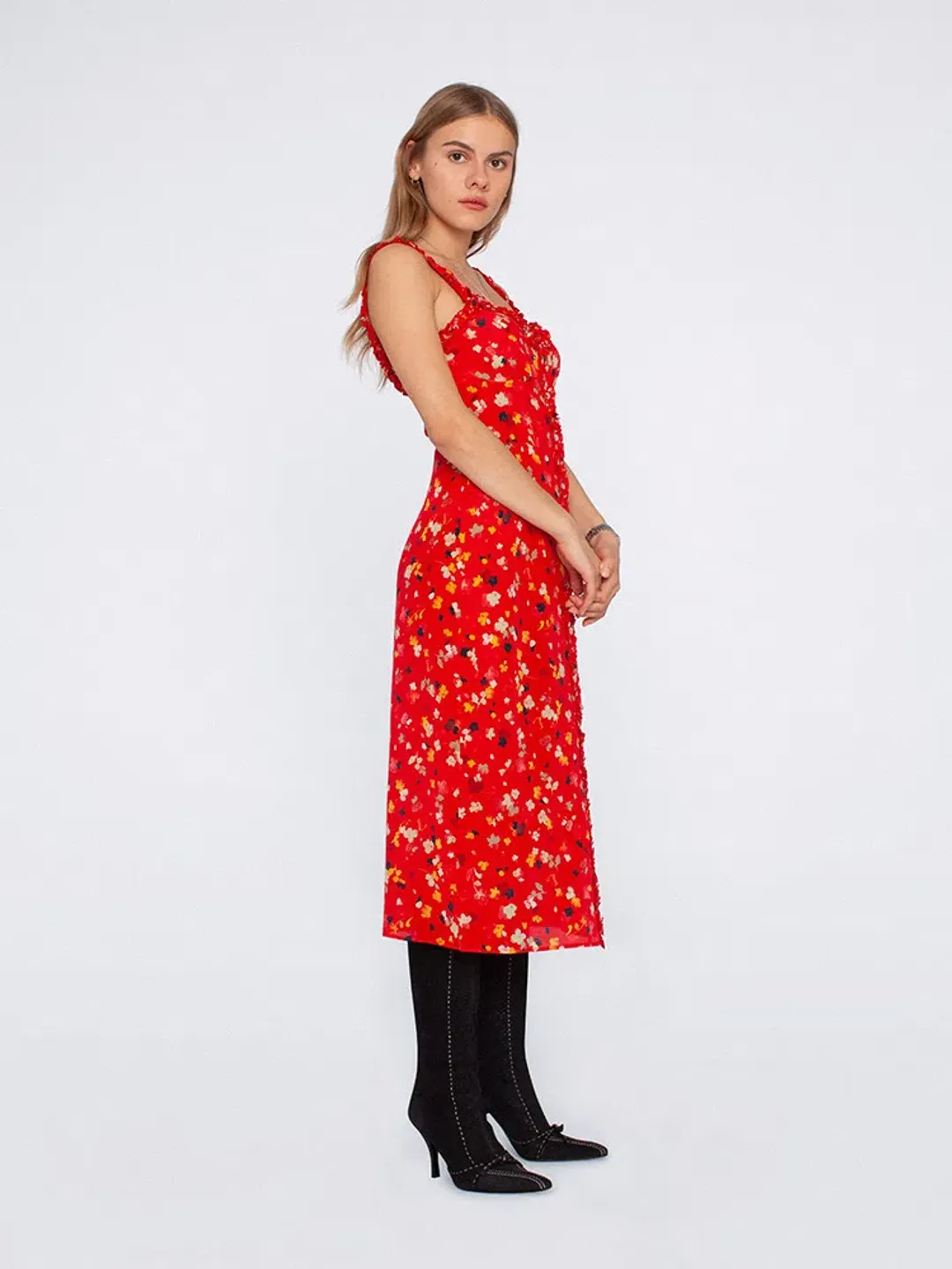 Realisation The Juliet Dress Rouge Fleur Size XS for rent on The Volte - main image