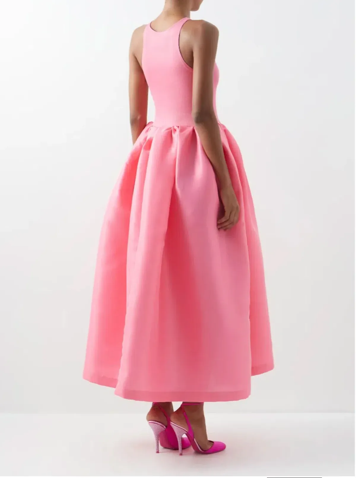 Marques' Almeida Taffeta-skirt organic cotton-blend midi dress Pink Size XS / AU 6 - Image 8