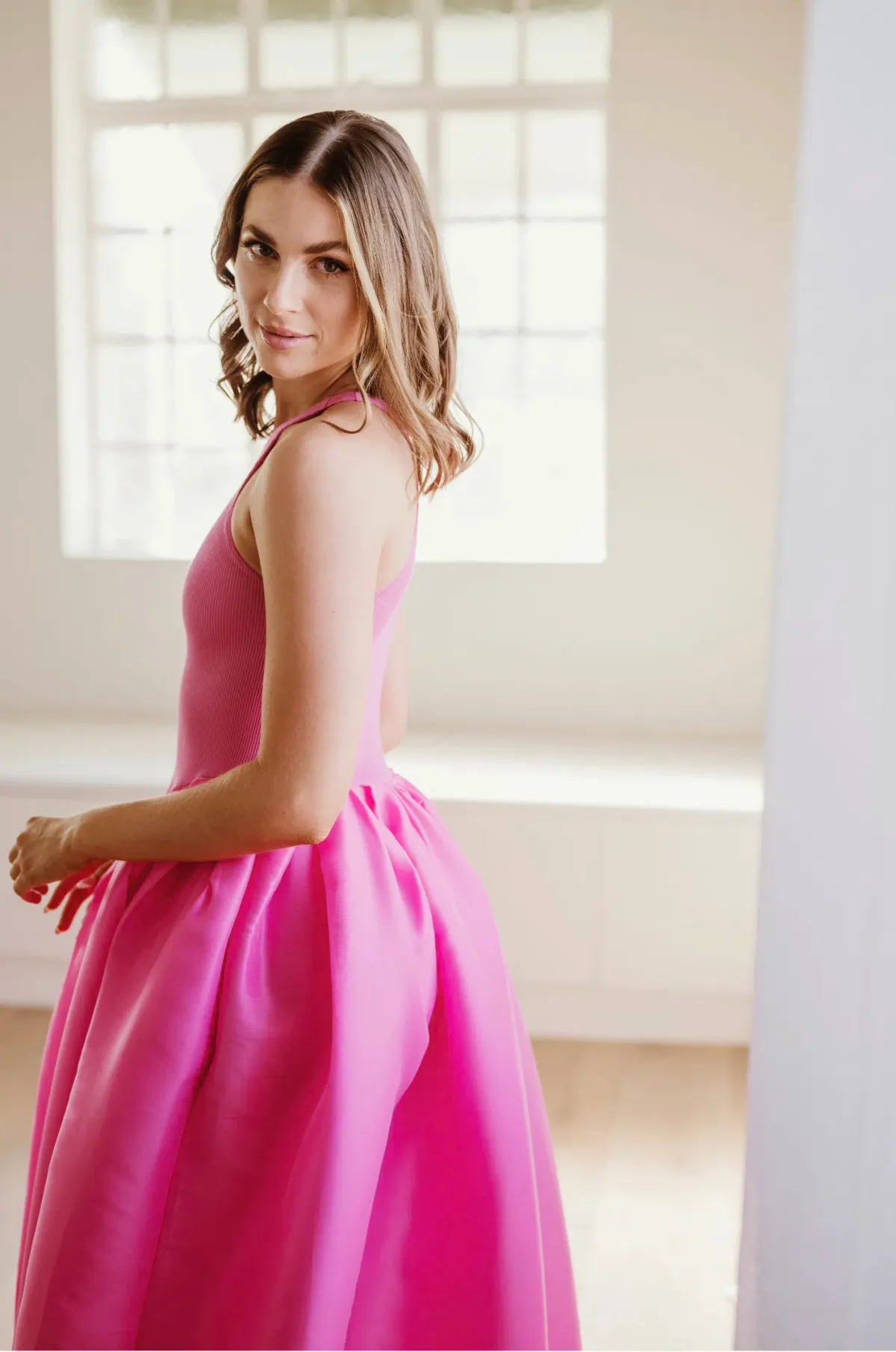 Marques' Almeida Taffeta-skirt organic cotton-blend midi dress Pink Size XS / AU 6 - Image 3