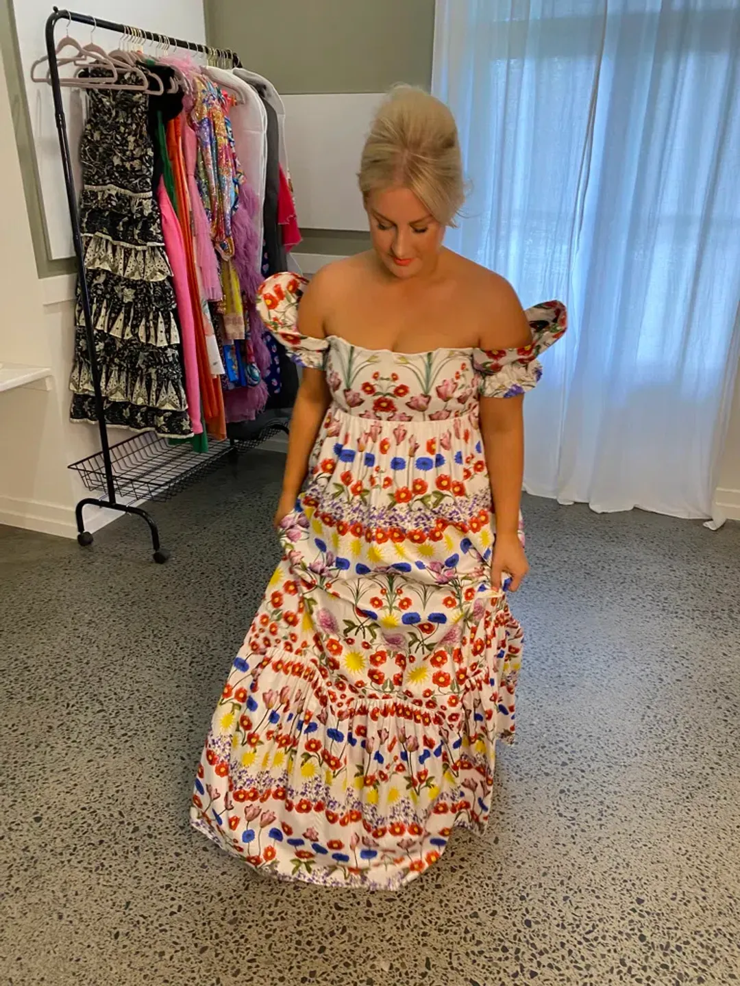Borgo De Nor Antigone Dream On Cotton Maxi Dress Print Size 14 for rent on The Volte - main image