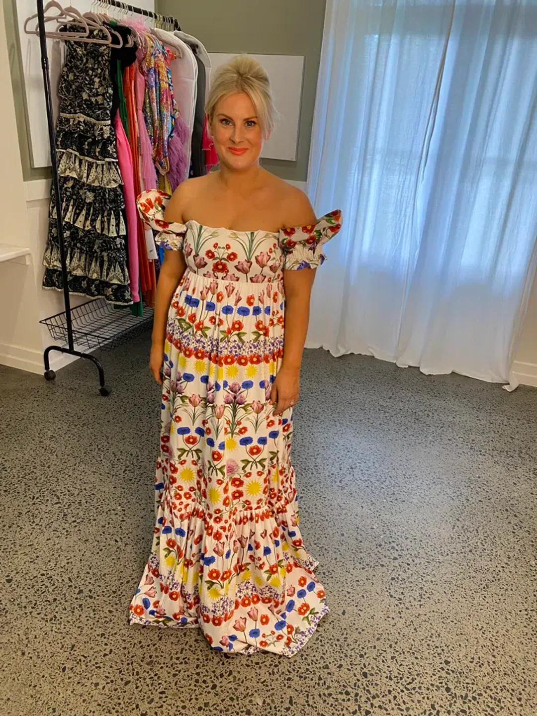 Borgo De Nor Antigone Dream On Cotton Maxi Dress Print Size 14 for rent on The Volte - main image