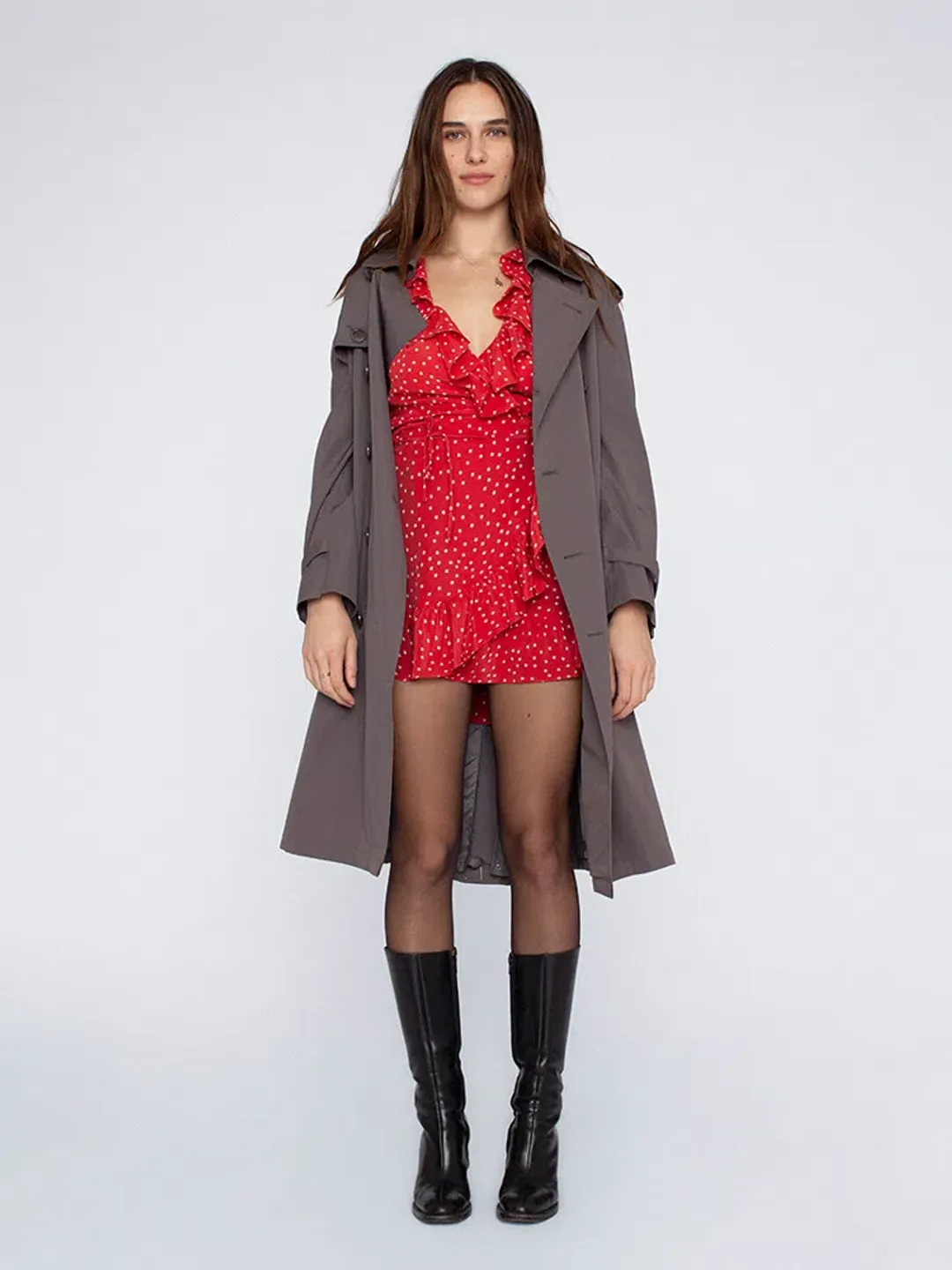 REALISATION PAR Alexandra Silk Wrap Dress Red Star Size M for rent on The Volte - main image