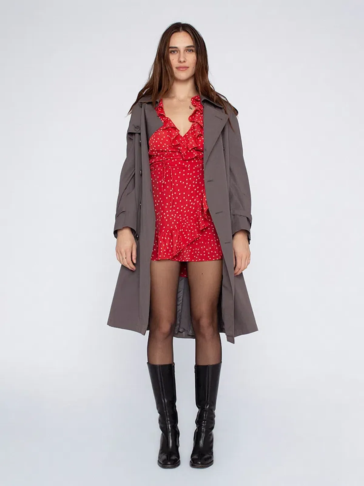 REALISATION PAR Alexandra Silk Wrap Dress Red Star Size M - Image 2