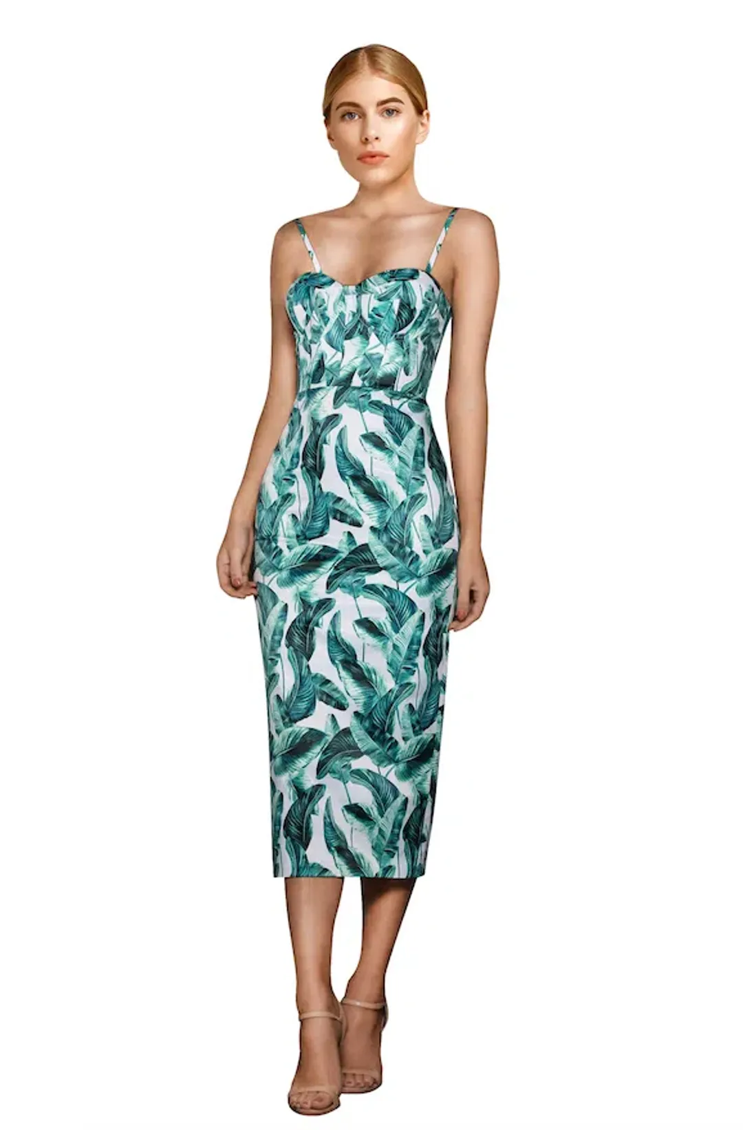Elle Zeitoune Alannah Tropical Palm Dress Print Size 6 for rent on The Volte - main image