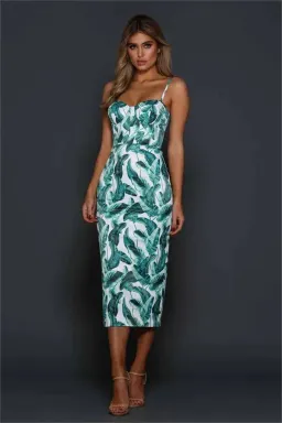 Elle Zeitoune Alannah Tropical Palm Dress Print Size 6 for rent on The Volte - image 3