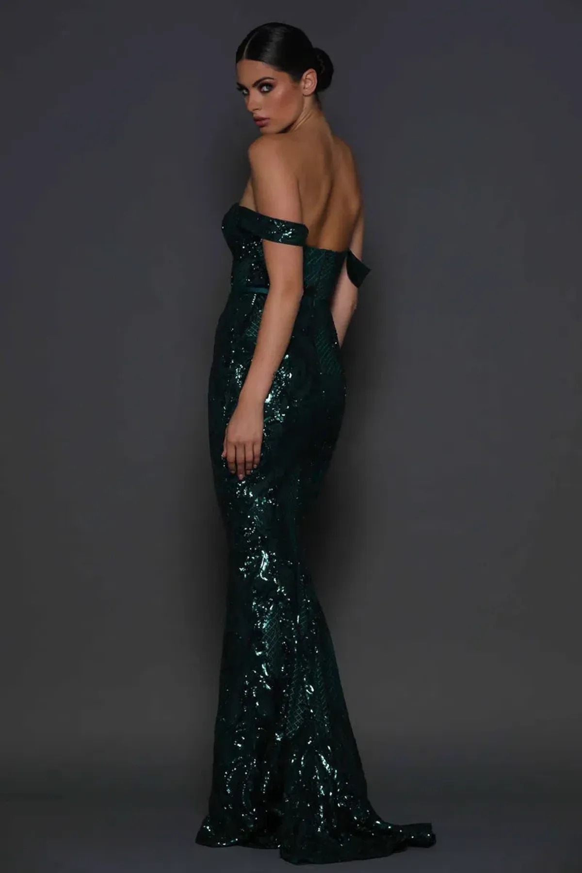 Elle Zeitoune Harris Gown Emerald Green Size 6 - Image 2