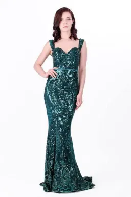 Elle Zeitoune Harris Gown Emerald Green Size 6 for rent on The Volte - image 4