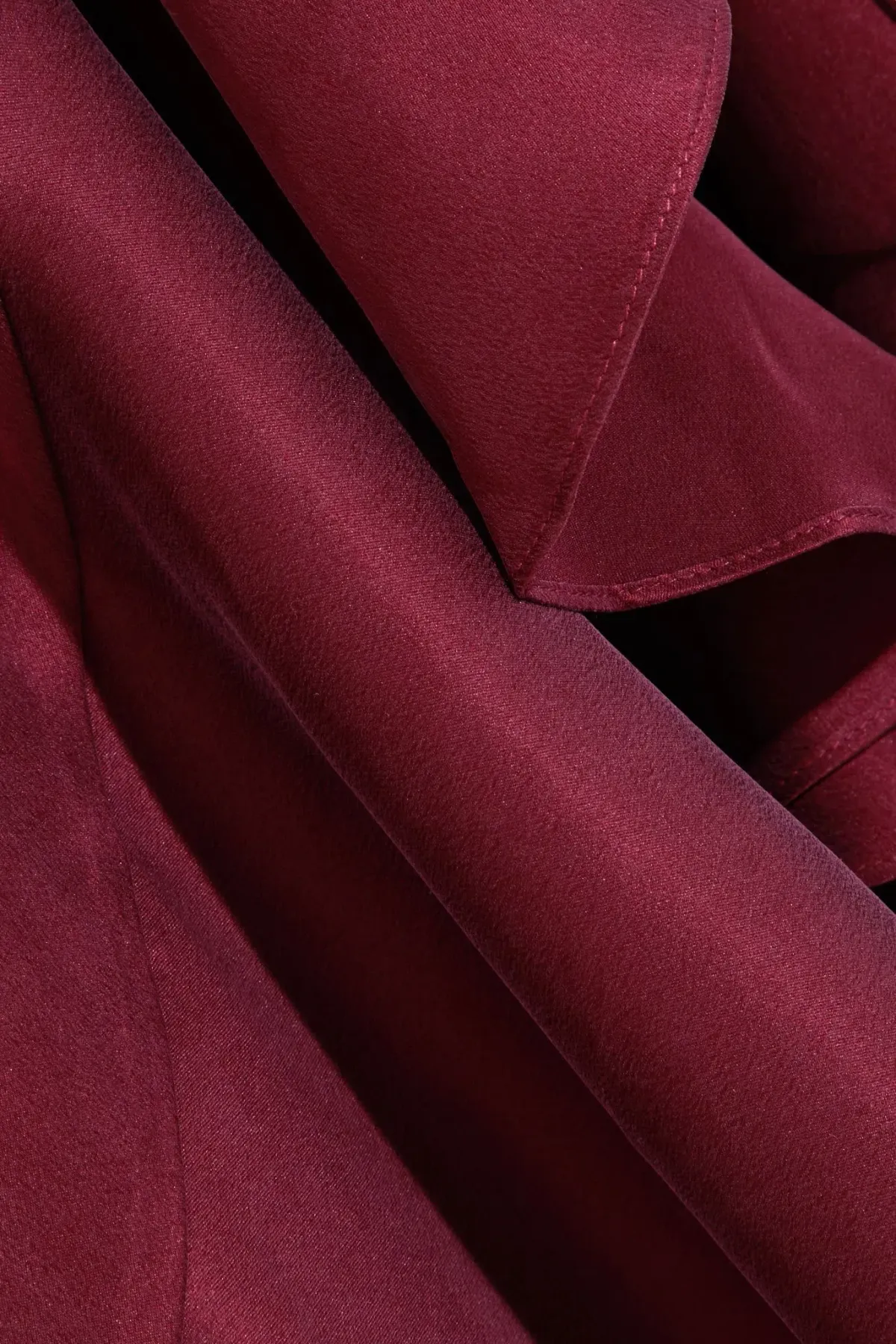 Zimmermann Asymmetric Washed Silk Wrap Midi Dress Burgundy Size 12 - Image 3