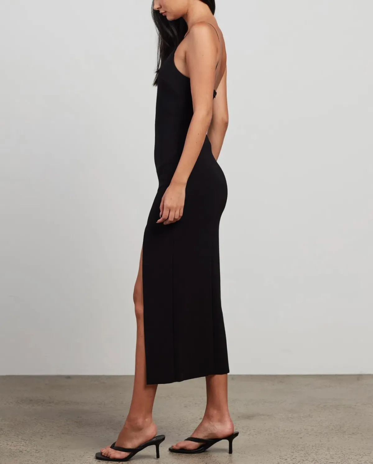 Bec & Bridge Fleur Asymmetric Midi Dress Black Size 12 - Image 2