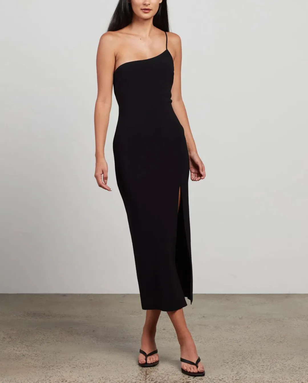 Bec & Bridge Fleur Asymmetric Midi Dress Black Size 12 for rent on The Volte - main image