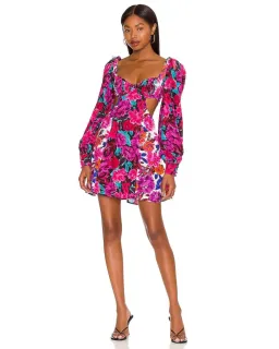 For Love & Lemons Scarlett Mini Dress Pink Size S for rent on The Volte - image 2