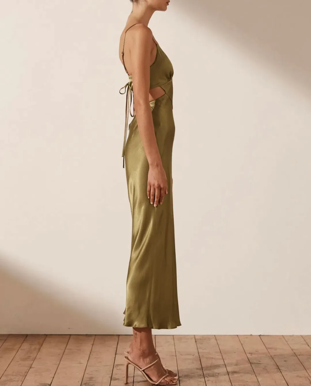 Shona Joy Alma Backless Midi Dress Cumin Size 14 for rent on The Volte - main image