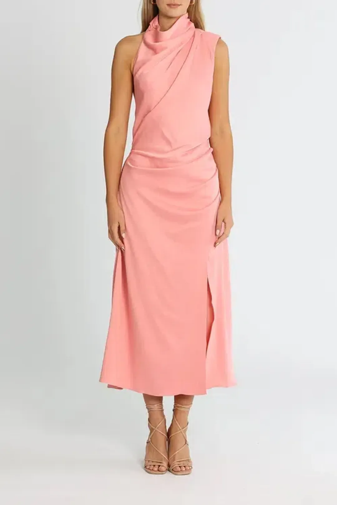 Misha Robbia Satin Dress Pink Size 8 for rent on The Volte - main image