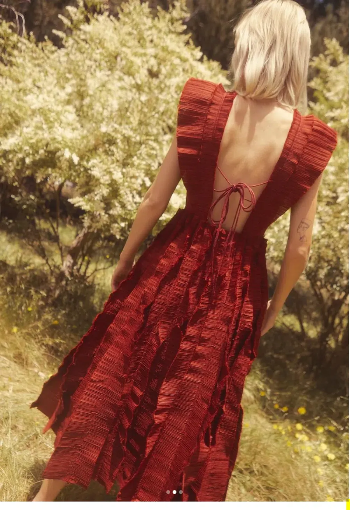 Aje Hybrid Midi Dress Burgundy Size 12 - Image 2