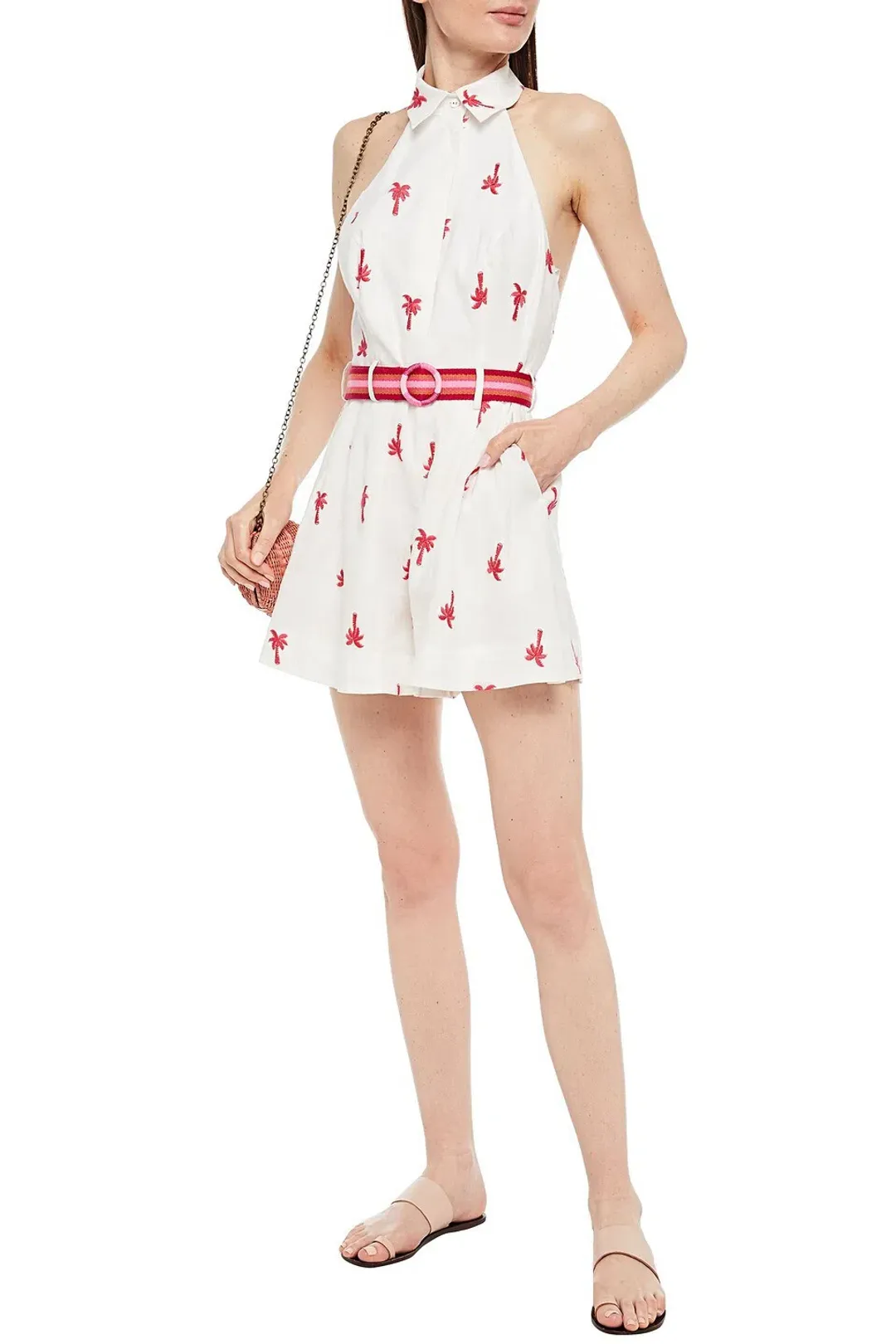 Zimmermann Fiesta Palm Halter Playsuit Pink Palm Size 2 / Au 12 for rent on The Volte - main image
