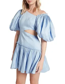 Aje Chateau Cut Out Mini Dress in Sky Blue Size 8 for rent on The Volte - image 4