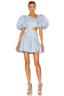 Aje Chateau Cut Out Mini Dress in Sky Blue Size 8 for rent on The Volte - image 5