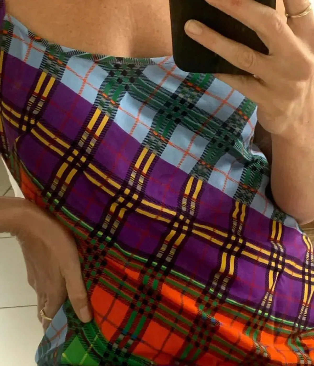 Rixo Holly Rainbow Check Print Dress Size 10 - Image 3