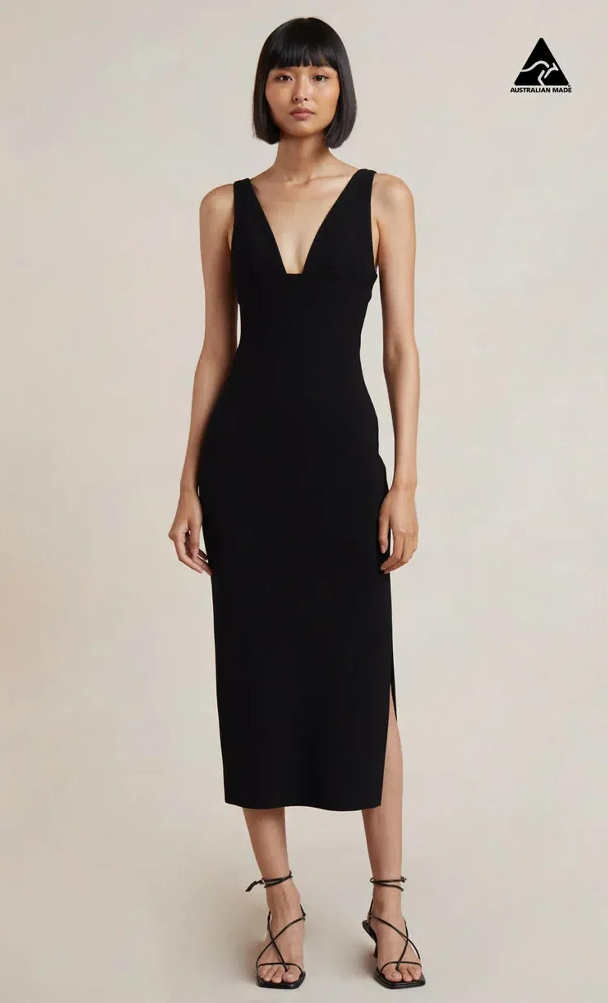 Bec & Bridge Iris Midi Dress in Black Size 14 - Image 1