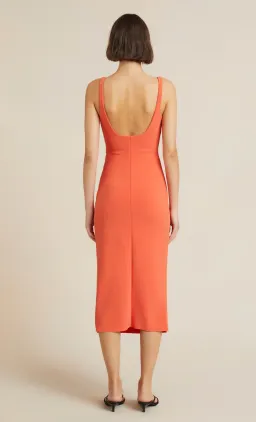 Bec & Bridge Karina Tuck Midi Dress in Fire Orange Size 14 for rent on The Volte - image 3