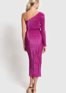 L'Idee Soiree One Shoulder Long Sleeve Dress Magenta Size 10 for rent on The Volte - image 5