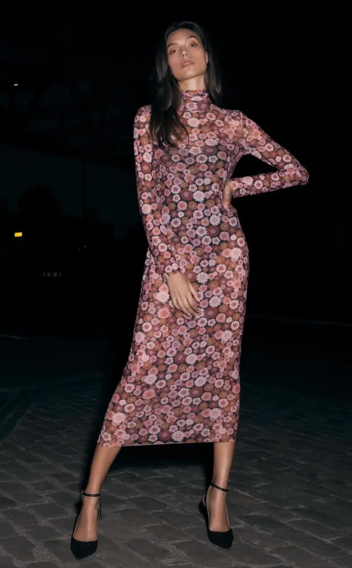 Scanlan Theodore Floral Mesh Dress Pink Size 6 - Image 3