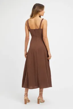 Kookai Hayman Midi Dress Brown Size 8 for rent on The Volte - image 2