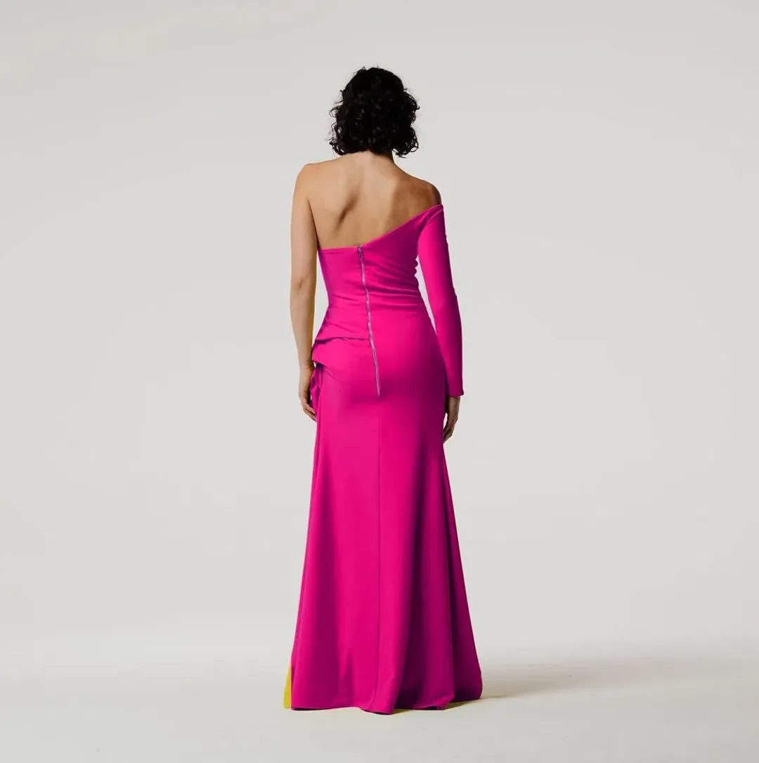 Meraki Knox Drape Gown Pink Size 8 for rent on The Volte - main image