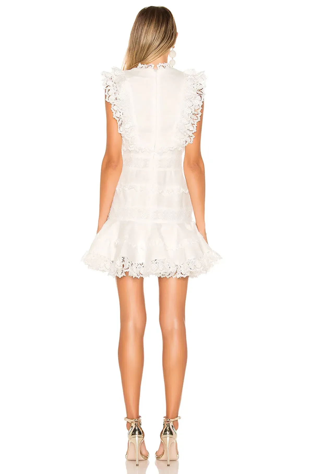 Zimmermann Wayfarer Flutter Dress In White Size 1/AU 10 for rent on The Volte - main image