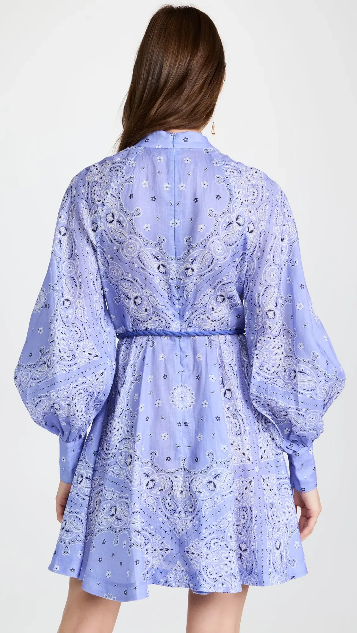 Zimmermann Violet Button Up Mini Dress Cornflower Bandana Size 1 / Au 10 - Image 5