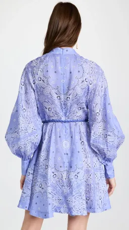 Zimmermann Violet Button Up Mini Dress Cornflower Bandana Size 1 / Au 10 for rent on The Volte - image 5
