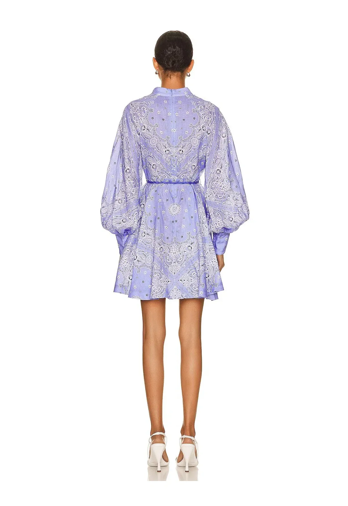 Zimmermann Violet Button Up Mini Dress Cornflower Bandana Size 1 / Au 10 - Image 2