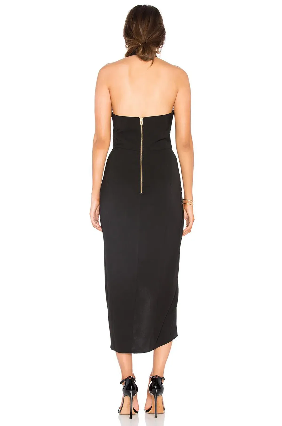 Shona Joy Knot Draped Black Dress Black Size 12 - Image 2