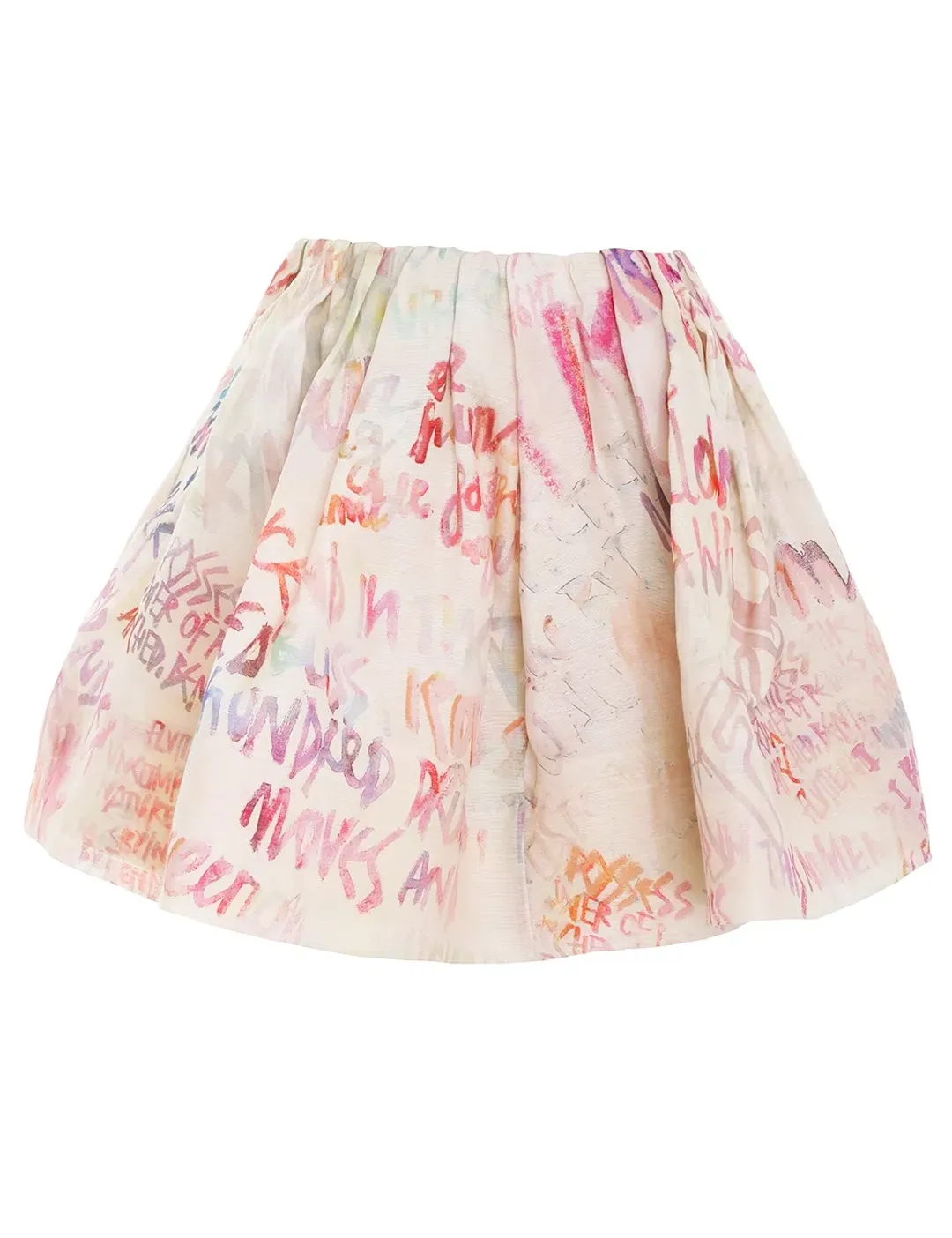 Zimmermann Dancer Gathered Mini Skirt and Bodysuit Ivory Graffiti Size 0/AU 8 for rent on The Volte - main image